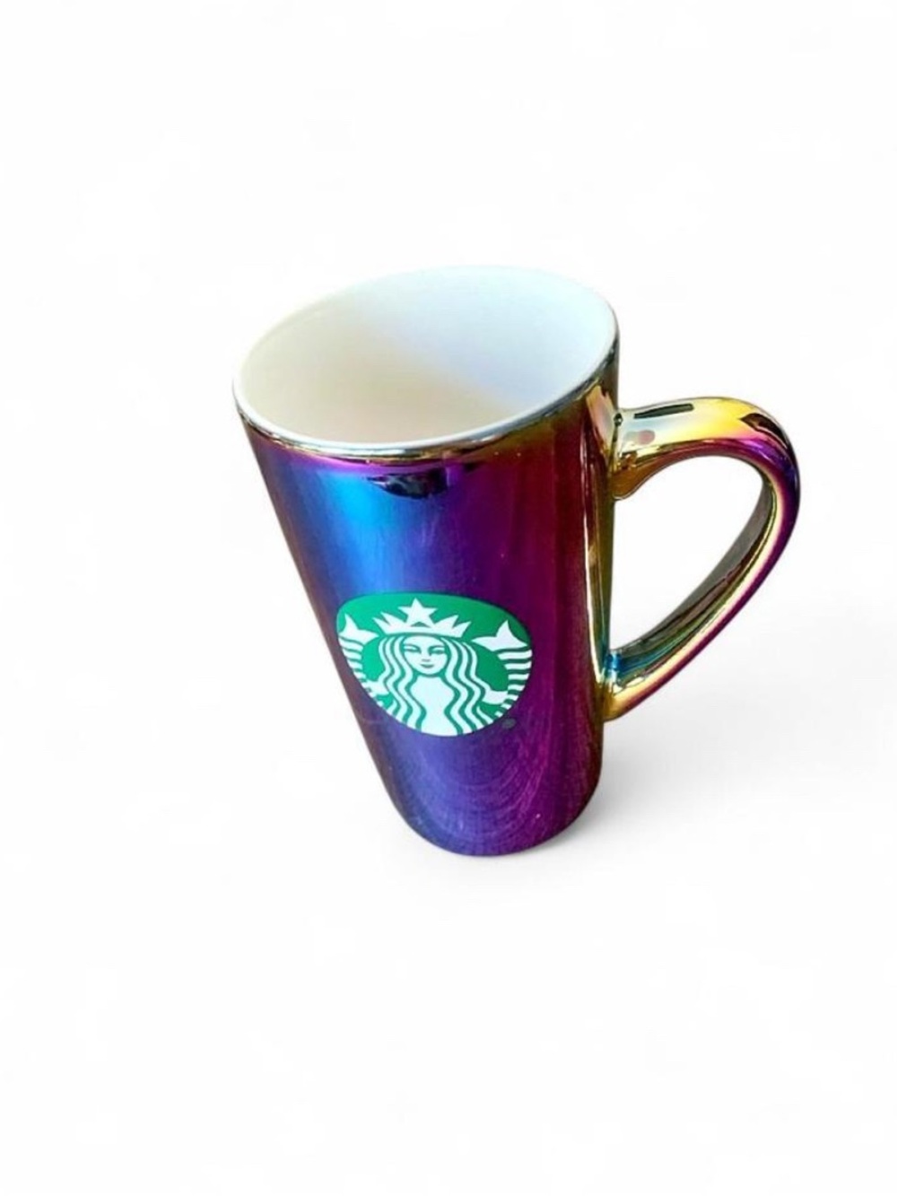 Starbucks 2022 Holiday Iridescent Rainbow Oil Slick Ceramic Mug 16oz GUC